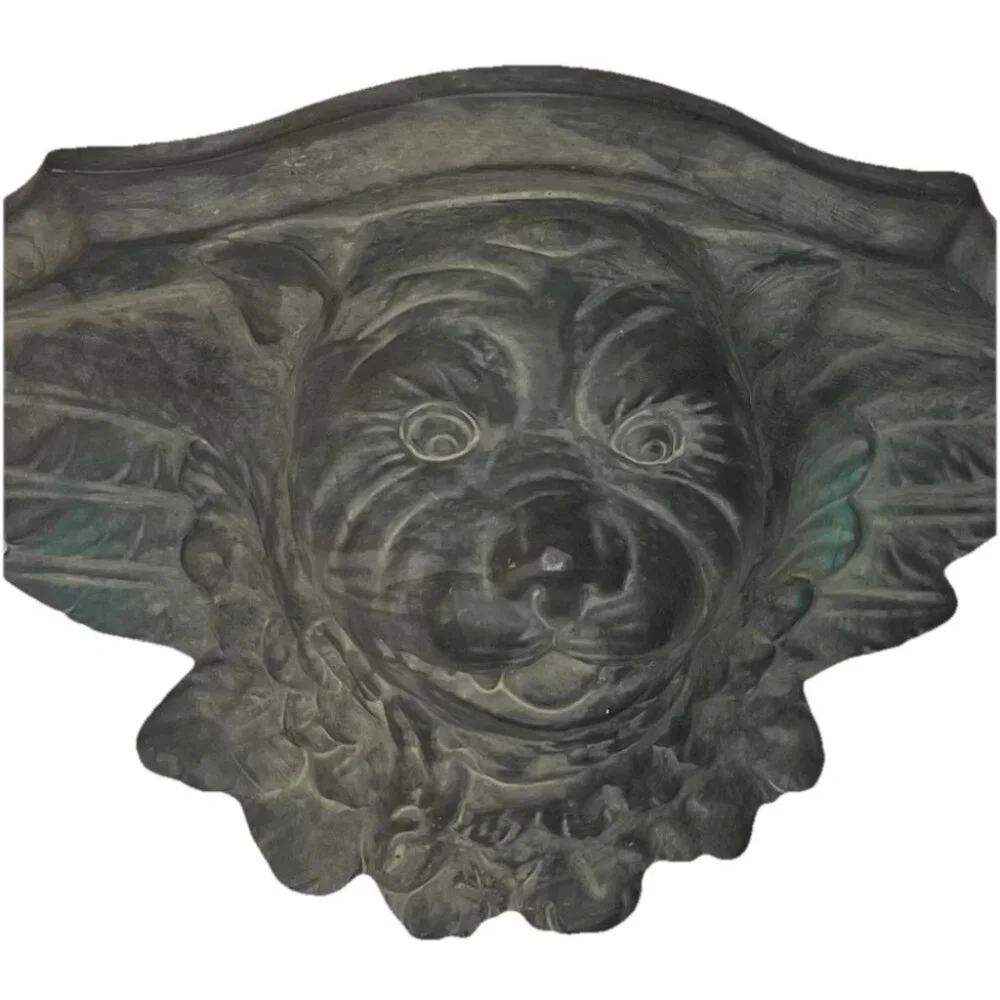 Gargoyle w Wings Face Head Gray Pottery Shelf Decor Head 10